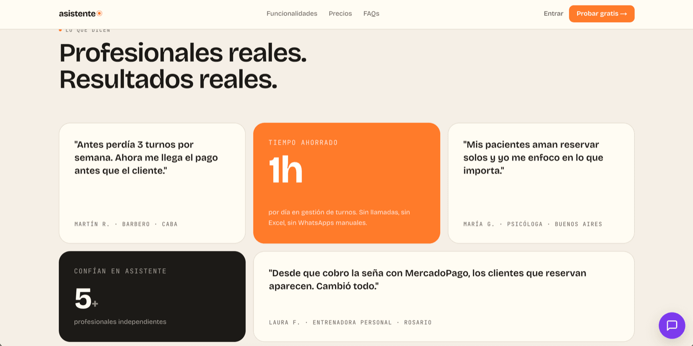 Asistente booking SaaS