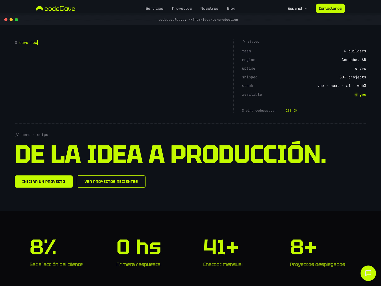 codeCave studio site