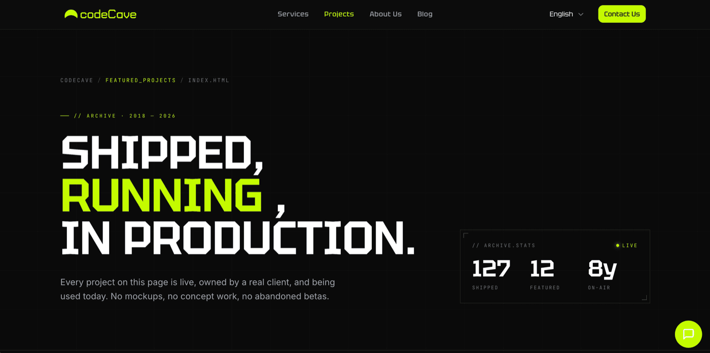 codeCave studio site