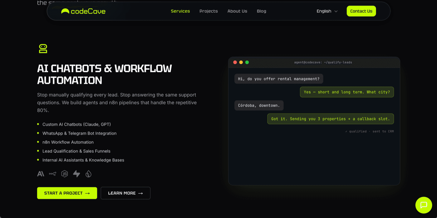 codeCave studio site