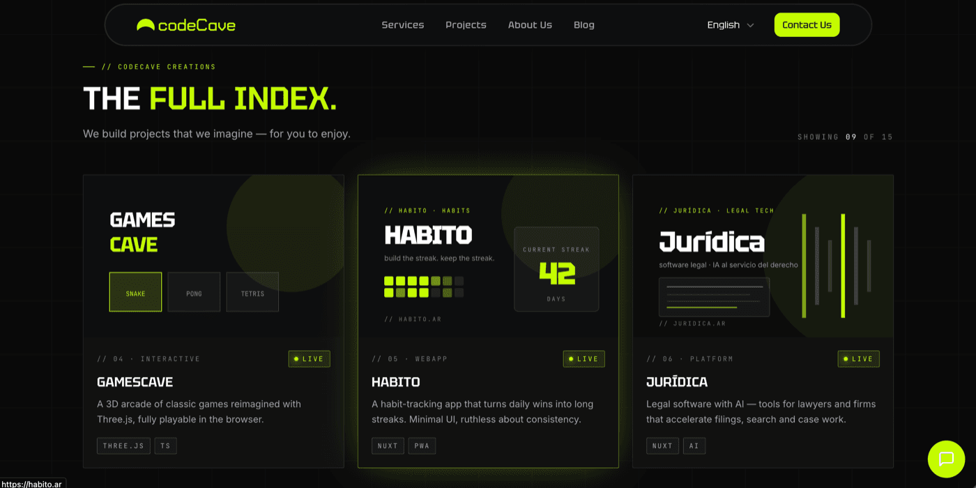 codeCave studio site