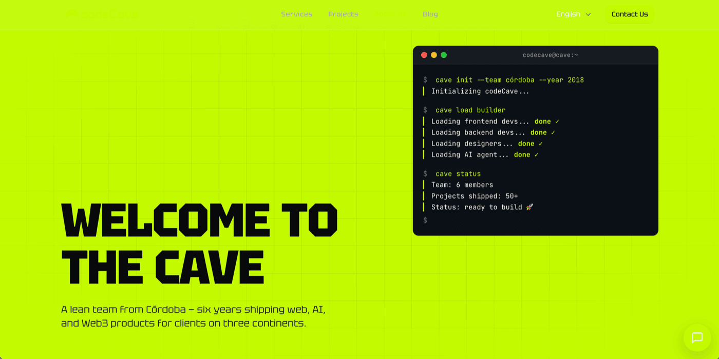 codeCave studio site