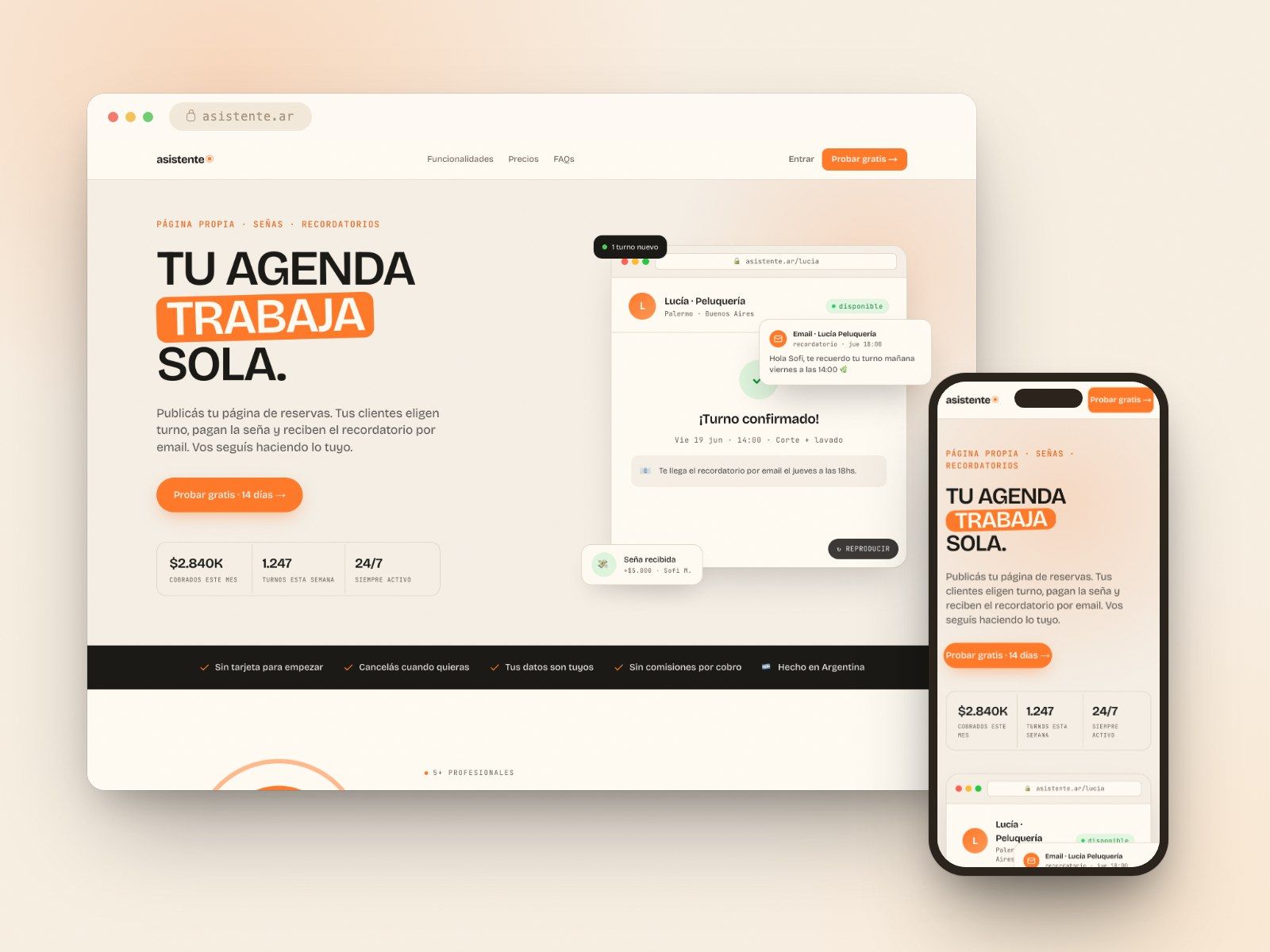 Asistente — Tu agenda trabaja sola